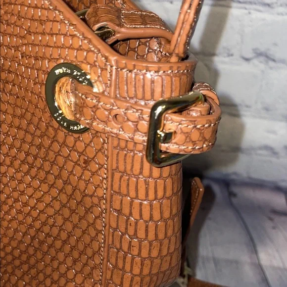 Cole Haan Textured British Tan Crossbody Bag - Picture 6 of 9